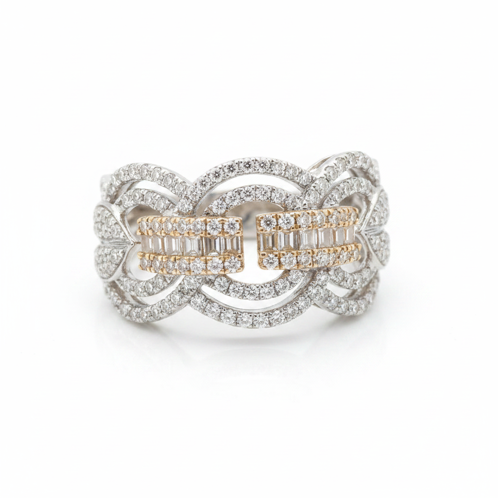 Diamond Pavé Floral Ring